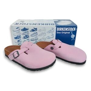 Birkenstock Boston Kids Youth Nubuck Lavender Slip On Clog Sandals NIB 32